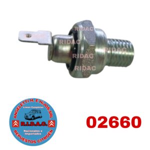 BULBO PRESIÓN DE ACEITE 3CV METALICO ORIGINAL | Codigo Ridac: 02660