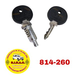 CILINDRO PUERTA RENAULT 4 LLAVE DOG | Codigo Ridac: 814-260