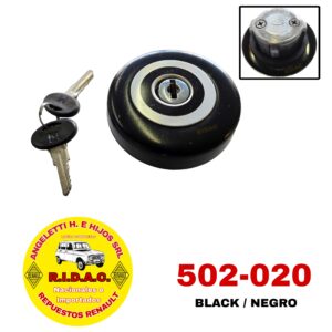 TAPA TANQUE DE COMBUSTIBLE RENAULT 4 / 6 / 12 / 9 / 11 / 18 / 21 / TRAFFIC NEGRA CON LLAVE | Codigo Ridac: 502-020