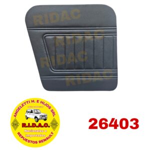 TAPIZADO PUERTA TRASERA IZQUIERDA R4 NEGRO | Codigo Ridac: 26403