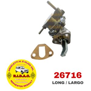 BOMBA DE COMBUSTIBLE RENAULT 4S / 6 PAL LARGA | Codigo Ridac: 26716