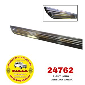 BAGUETA ZOCALO ACERO INOX DER LARGA RENAULT 4L | Codigo Ridac: 24762