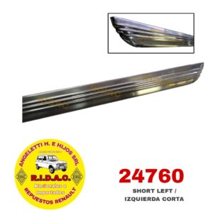 BAGUETA ZOCALO ACERO INOX IZQ CORTA RENAULT 4L | Codigo Ridac: 24760