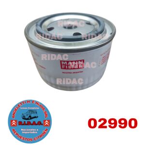 FILTRO DE ACEITE 3CV MANN | Codigo Ridac: 02990