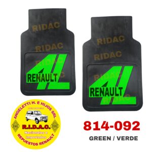 GUARDAFANGO TRASERO RENAULT 4L JGO VERDE | Codigo Ridac: 814-092