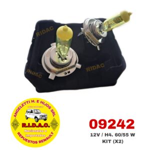 LAMPARA H4 A/B AMARILLA 12V 55W C/ADAP JGO | Codigo Ridac: 09242