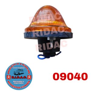 FAROL GIRO 3CV PREST. DELANTERA PLASTICO NARANJA / BASE PLASTICA | Codigo Ridac: 09040
