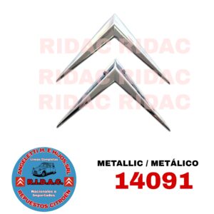 INSIGNIA CHEVRON JGO METALICO CROMADO ORIGINAL | Codigo Ridac: 14091
