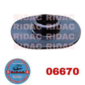 PLAQUETA DE GOMA SALIDA BARRA VOLANTE 2CV | Codigo Ridac: 06670