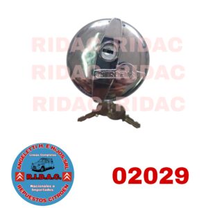 TAPA TANQUE DE COMBUSTIBLE CROMADA C/LLAVE IMPORTADA 3CV 2CV MEHARI | Codigo Ridac: 02029