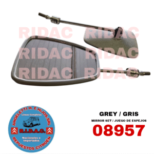 ESPEJO EXTERIOR MEHARI GRIS IZQ/DER JGO EUROPEO IMP | Codigo Ridac: 08957